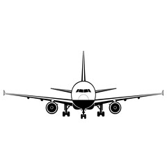 Airplane Silhouette Icon – Minimal Jet Flight Vector Design