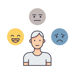 Customer Feedback Emotions Icon – User Review Mood Rating Vector