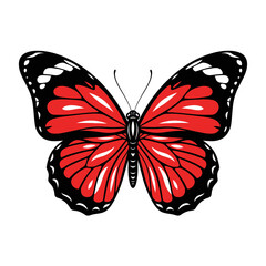 Elegant Butterfly Silhouette – Detailed Monarch Wing Vector Design