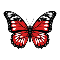 Elegant Butterfly Silhouette – Detailed Monarch Wing Vector Design