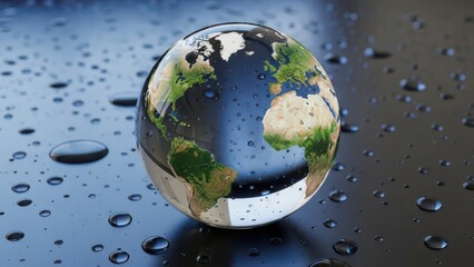 A Clear Sphere Represents Our Precious Water Planet