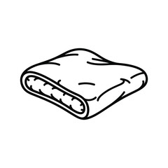 Folded Blanket Line Art Icon