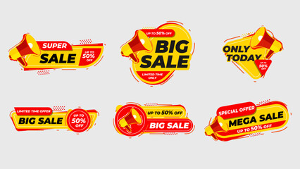 Naklejka premium Premium colorful sale tag bundle with graphic element. Premium price tag design for special offers, best deals, and shop advertisements.