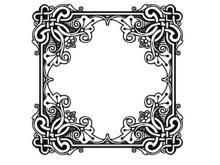 vintage frame with floral ornament