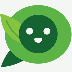 Abstract green communication concept design with interconnected elements and vibrant color palette perfect for technology and eco friendly branding