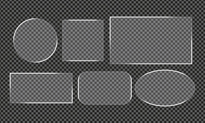 Collection of transparent geometric shapes including oval rectangle and circle on a grid background