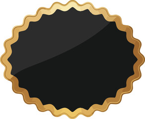 Elegant Oval Label with a Golden Scalloped Edge Ideal for Prominent Branding