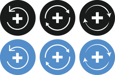 Post-Surgery Recovery and Rehabilitation Icon Collection. Health Improvement and Wellness Restoration