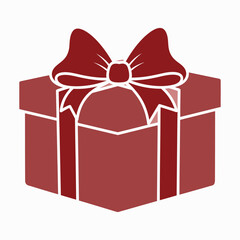 🎁 Red Gift Box with Bow, Festive Holiday Present Icon for Christmas, Birthday, Celebration, or Surprise Themes