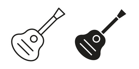 Guitar icons vector collection for web designs. flat icons