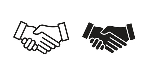Handshake icons vector collection for web designs. flat icons