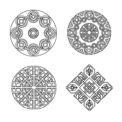 Geometric Pattern Set Abstract Mandala and Diamond Designs