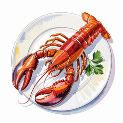 A freshly cooked lobster served elegantly on a gourmet plate, highlighting culinary excellence, luxury dining, and the perfect seafood experience for food enthusiasts.