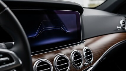 Modern Car Dashboard Digital Display and Vents