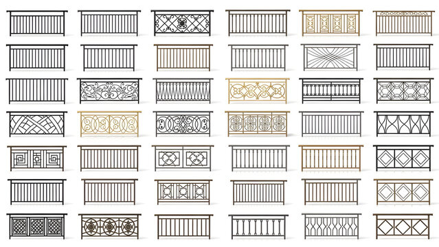 Collection of balcony railing designs and architectural details