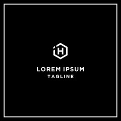 Obraz premium ih or hi hexagon logo