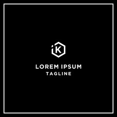 ik or ki hexagon logo