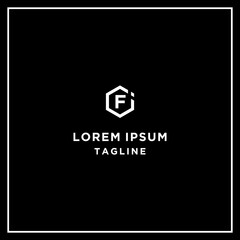 jf or fj hexagon logo