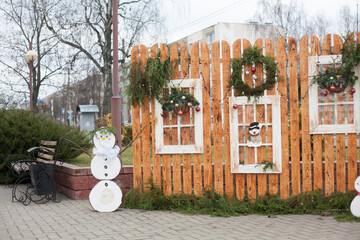 Christmas and New Year decorations in the city for the New Year 2026