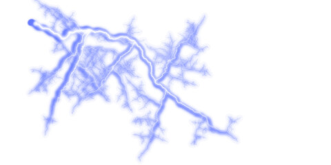 Blue Lightning Bolt. Electric Thunder Strike with Glowing Energy, Sparks, and Thunderstorm Effect on Transparent or Dark Background for Digital Art and Design. blue lightning bolt on a dark blue 