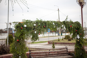Christmas and New Year decorations in the city for the New Year 2026