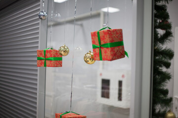 Christmas and New Year decorations in shopping malls for the New Year 2026