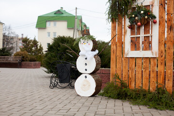 Christmas and New Year decorations in the city for the New Year 2026