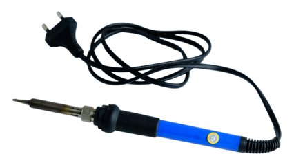 Blue Soldering Iron With Cord and Handle For Electronics Repair And DIY Projects