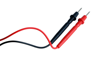 Red and Black Multimeter Probes with Cables for Electronics Testing and Measurement