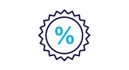 Obraz premium Percentage discount badge icon with jagged edge isolated on