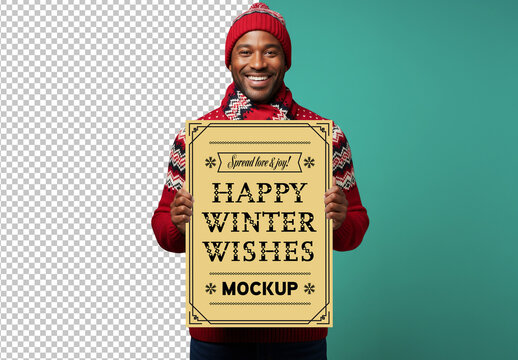 Winter wishes poster mockup