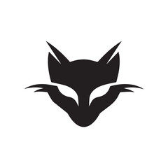 Bold Fierce Lynx Head Silhouette Logo in Modern Minimalist Wild Cat Style.
