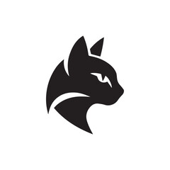 Bold Fierce Lynx Head Silhouette Logo in Modern Minimalist Wild Cat Style.