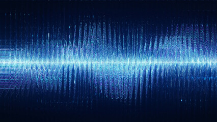 Abstract blue digital sound wave equalizer or data visualization