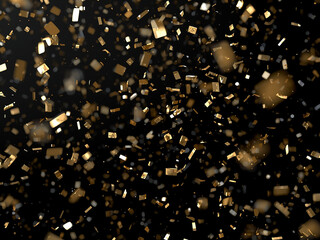 Golden confetti falling 4