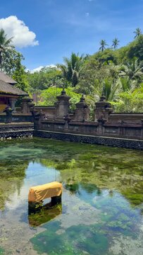 The Pura Tirta Empul temple in the village of Manukaya in central Bali, Indonesia