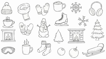 Hand-drawn Winter Collection - Cozy Elements and Activities.