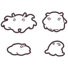 シンプルでかわいいメンダコのイラストセット