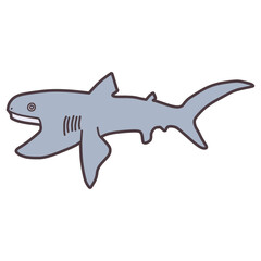 シンプルにデフォルメした深海鮫のメガマウスのイラスト