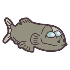 シンプルにデフォルメしたかわいいデメニギスのイラスト