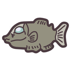 シンプルにデフォルメしたかわいいデメニギスのイラスト