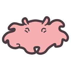 シンプルにデフォルメしたかわいいメンダコのイラスト