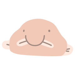 シンプルにデフォルメしたニュウドウカジカ（ブロブフィッシュ）のイラスト