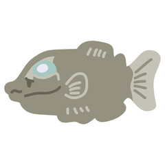 シンプルにデフォルメしたかわいいデメニギスのイラスト