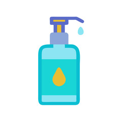 Sanitizer bottle vector illustration with drop isolated on black
