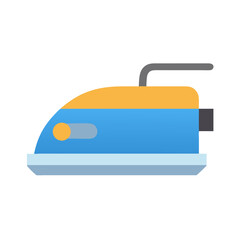 Flat illustration of iron appliance on black background vector