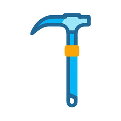 Stylized blue ice axe illustration on black background