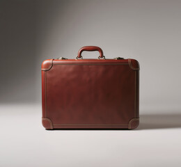 Red suitcase isolated on white