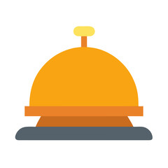 Flat vector golden service bell on a black background