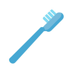 Isolated blue toothbrush on black background in simple style